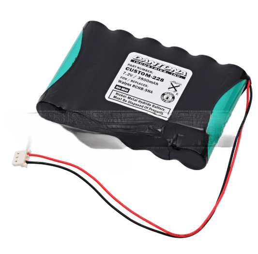 Honeywell LYNXRCHKIT-SHA Lynx Emergency Lighting 7.2V 3800mAh NiMH replacement battery with connector wires. Ideal for emergency lighting systems.