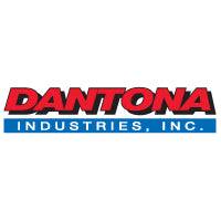 Logo of Dantona Industries, Inc. featuring bold redDANTONA" text with a black shadow effect above a blue bar containing white "INDUSTRIES, INC." text.