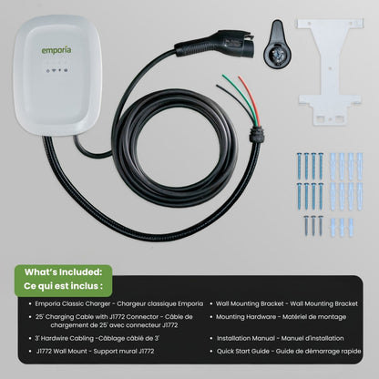 Emporia Classic EV Charger Black Edition 48A Level 2 Hardwired J1772 Home Charging Station
