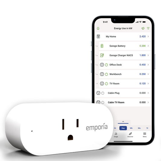 Emporia Smart Plug Wi-Fi Energy Monitoring Outlet 15A 1800W Smart Home Plug Alexa Google Compatible