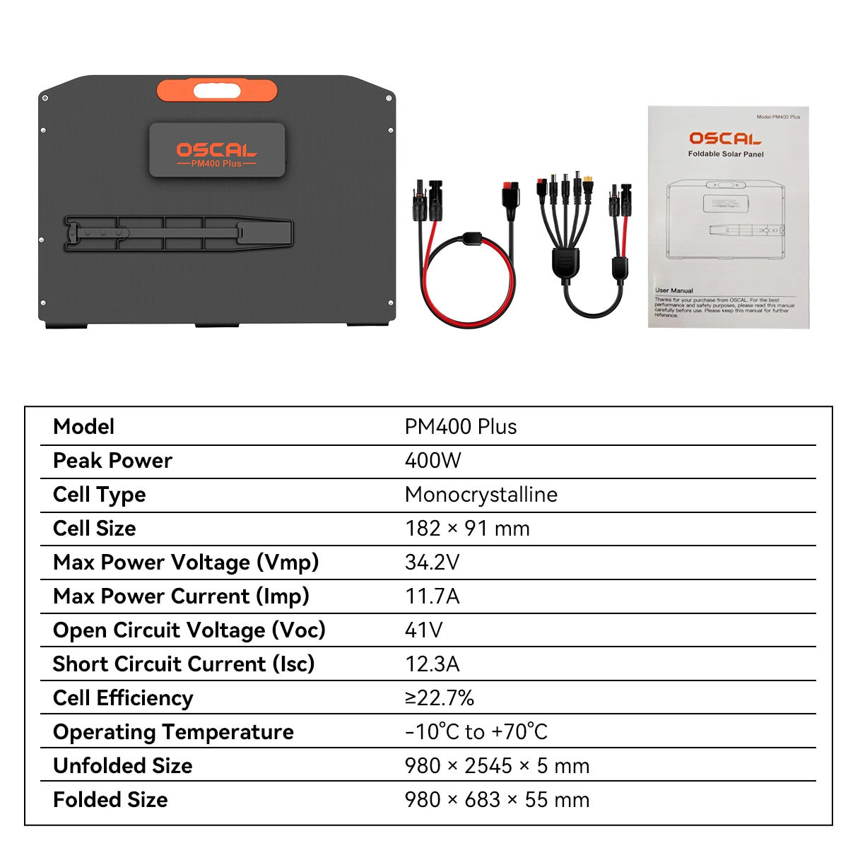OSCAL PM400 Plus 400W Foldable Solar Panel for PowerMax 6000, 3600 & 2400
