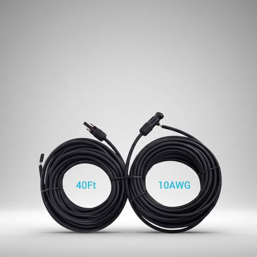 40ft 10AWG solar extension cables for SolarFlares Generators renewable energy kits