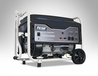 Portable generator with 'Pulsar' branding on a gray background