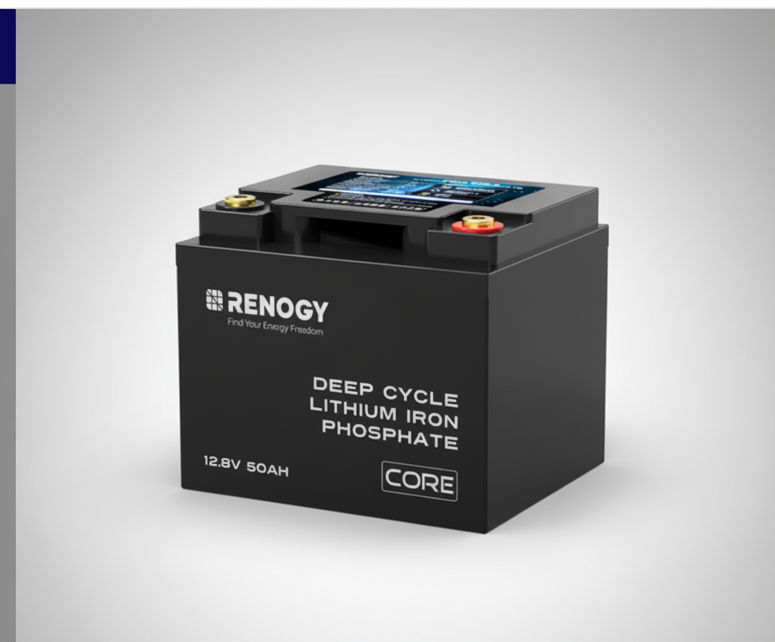 Renogy deep cycle lithium iron phosphate battery for solar generator kits