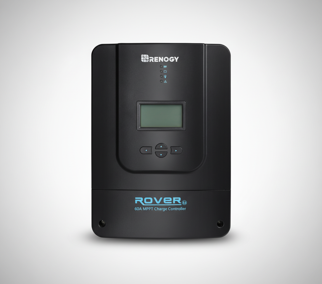 Renogy Rover 60A MPPT solar charge controller front view on white background