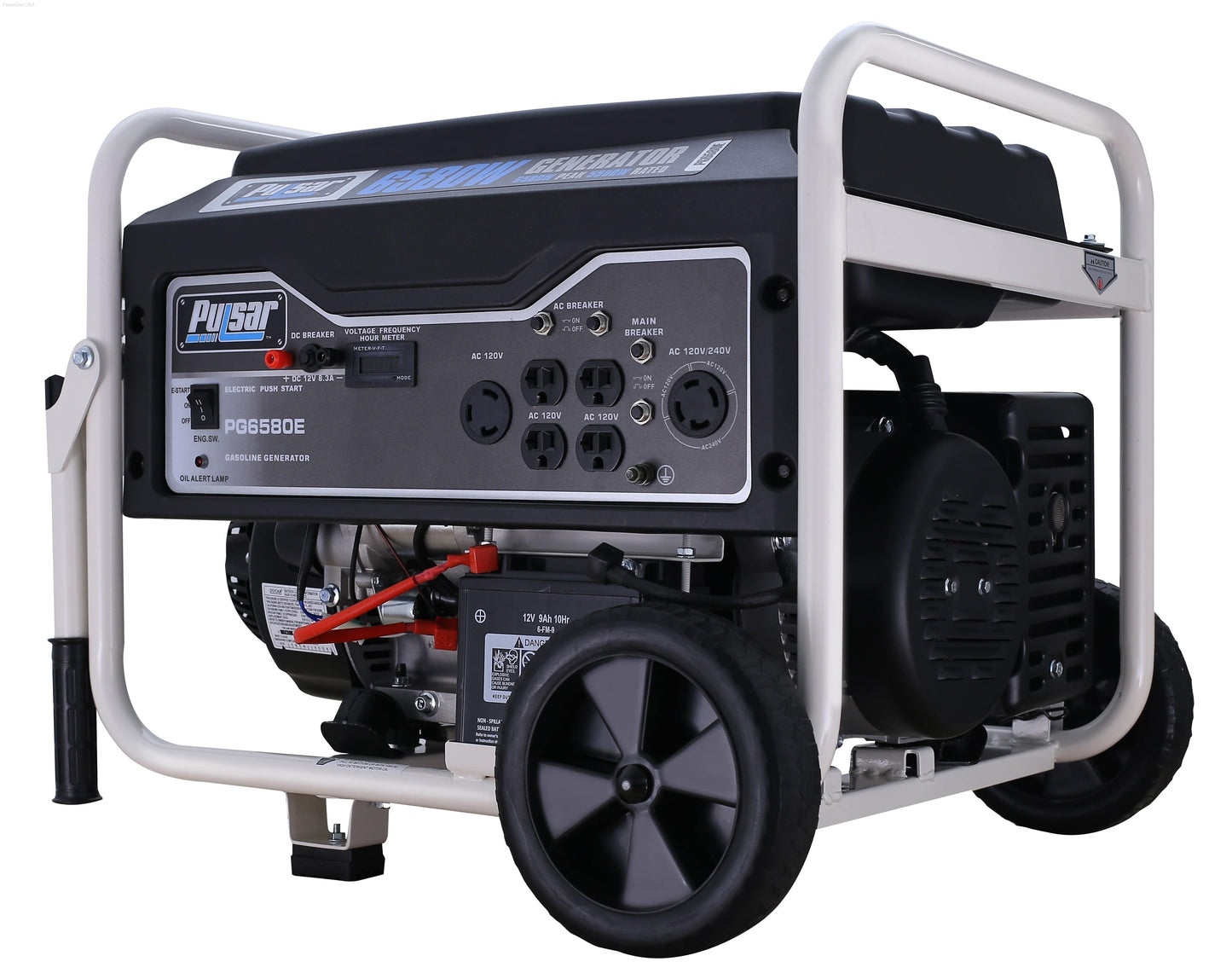 Pulsar PG6580E 6580W Gas Powered Portable Generator with Electric Start and 240V Output