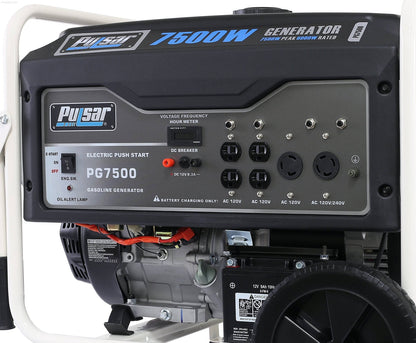 Pulsar PG7500 7500W Gas Powered Portable Generator with Electric Start and 240V Output