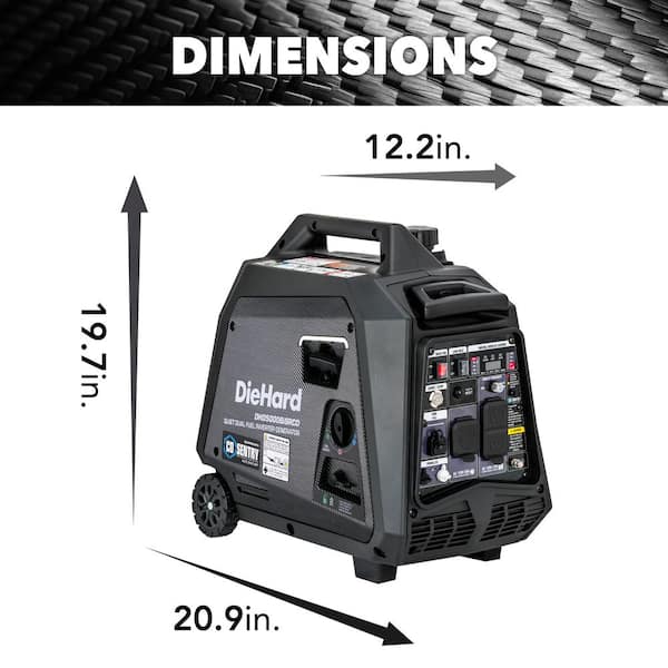 Générateur onduleur bi-carburant de 5000 W avec démarrage par bouton/démarrage à distance et alerte CO