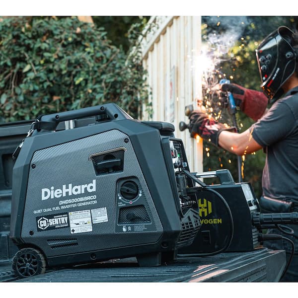 Générateur onduleur bi-carburant de 5000 W avec démarrage par bouton/démarrage à distance et alerte CO