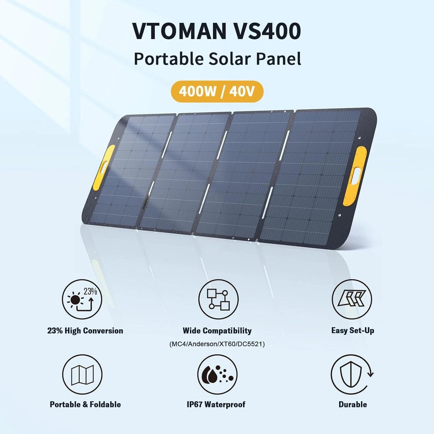 VTOMAN VS400 400W Foldable Solar Panel Portable Solar Charger for FlashSpeed 1500 Power Station