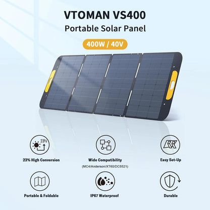 VTOMAN VS400 400W Foldable Solar Panel Portable Solar Charger for FlashSpeed 1500 Power Station